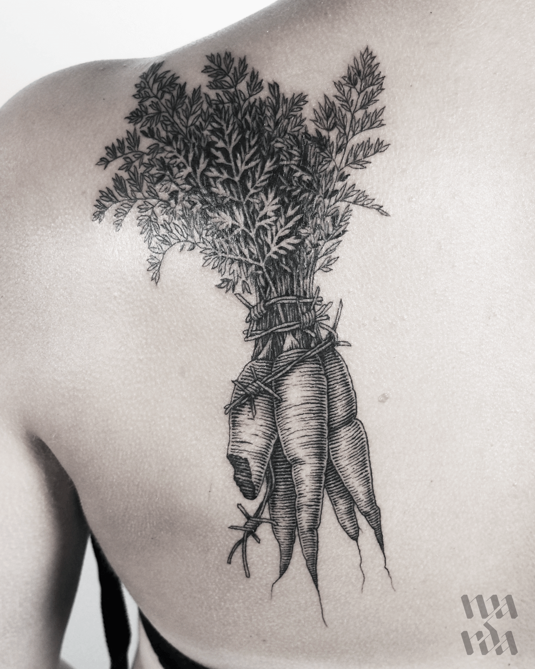 Carrot bundle tattoo by Warda