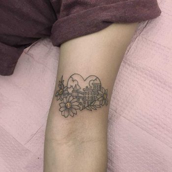 City in a heart tattoo by Jen Wong