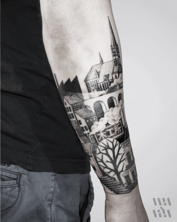 City landscape tattoo by Warda