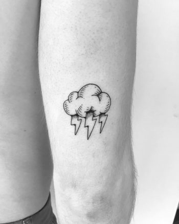 Cloud with three lightning bolts