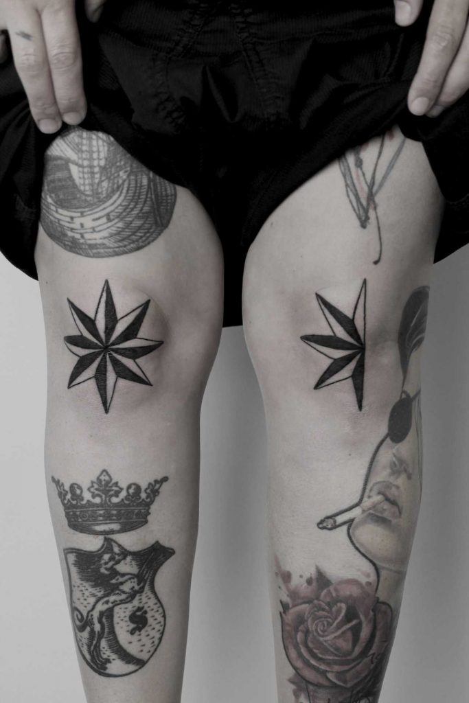 Compass rose tattoos by Andrei Svetov