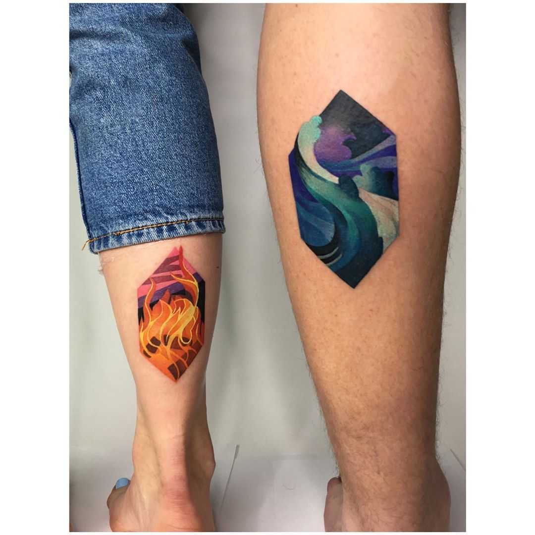 Couple’s tattoo by Mavka Leesova