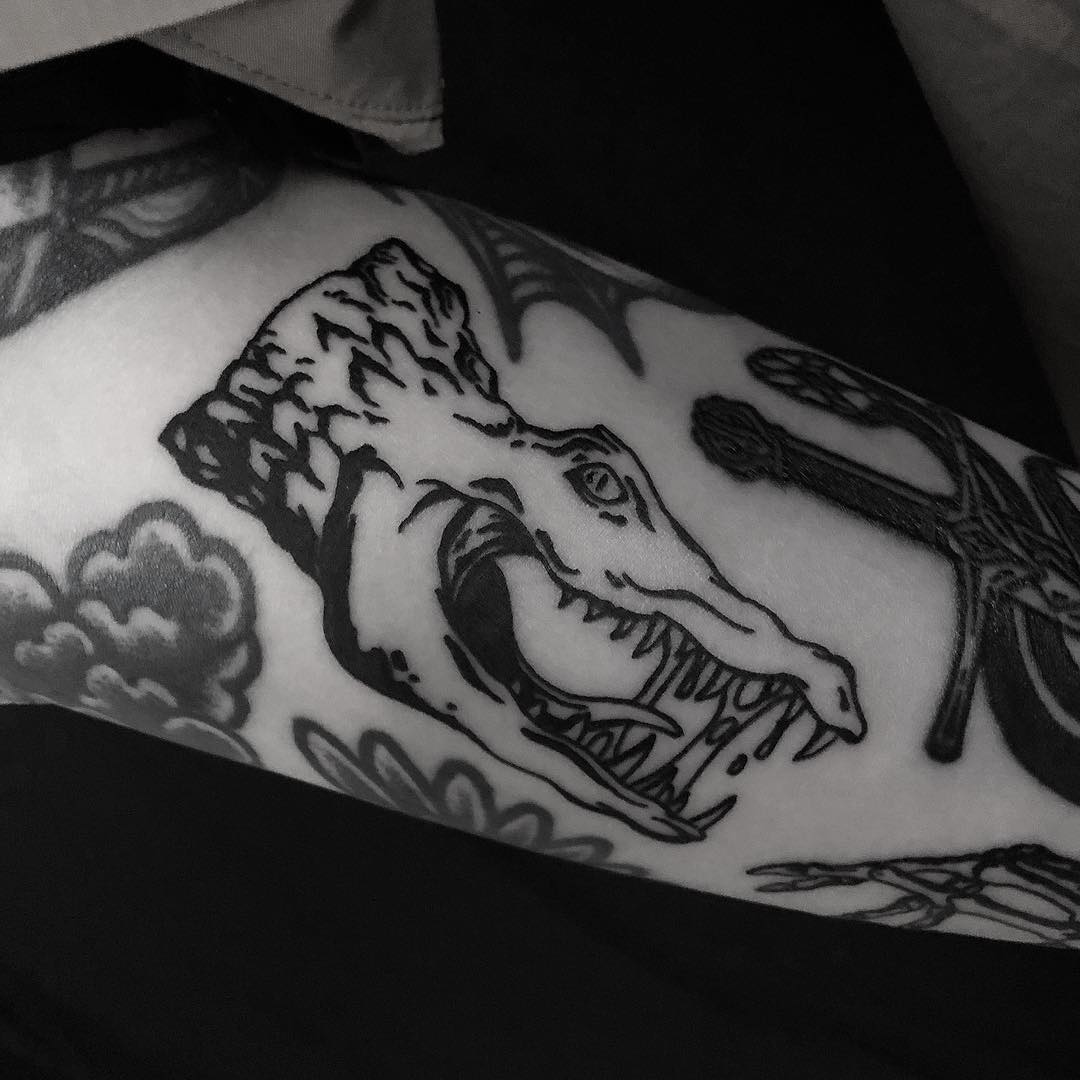 Croc tattoo done at BK Ink Studio
