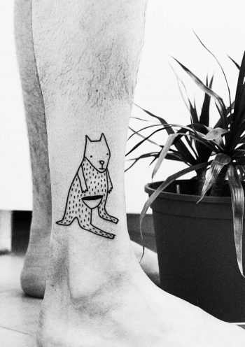 Cute kangaroo tattoo