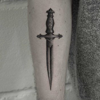 Dagger tattoo by Oliver Whiting
