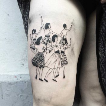 Dancing girls tattoo