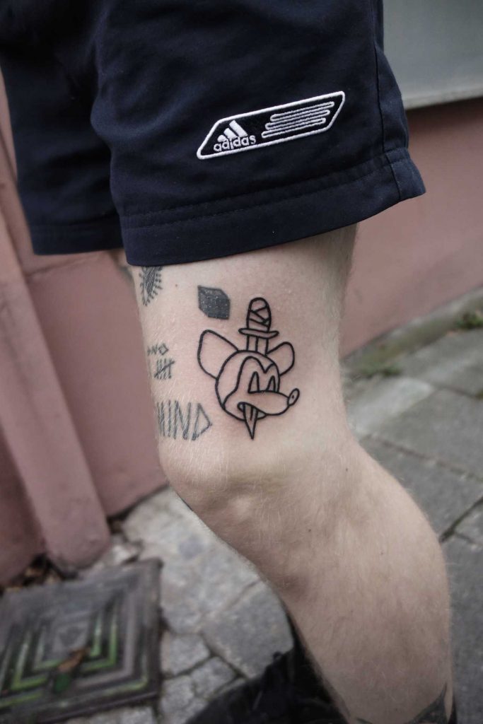 Dead Mickey Mouse tattoo