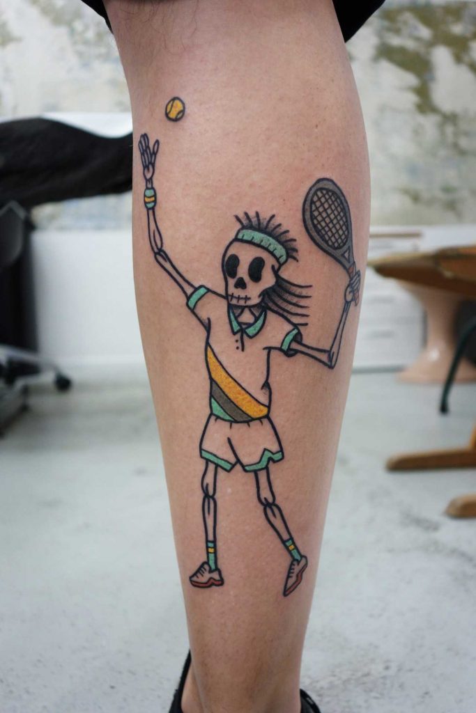 Dead tennis player tattoo