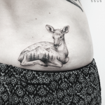 Deer and mountains tattoo by Warda