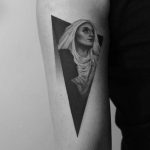 Dot-work Saint Monica tattoo