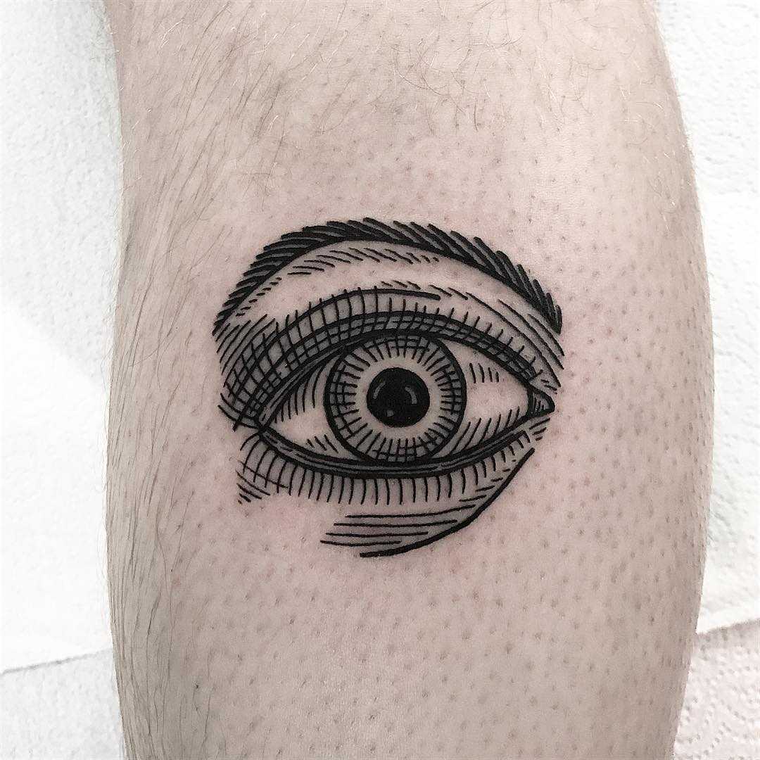 Engraved style eye by Deborah Pow