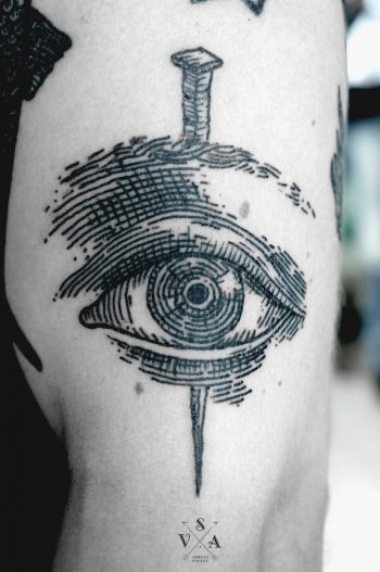 Eye and nail tattoo by SVA