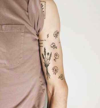 Falling florals lyrics tattoo by Kelli Kikcio