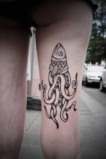 Fishsquid tattoo
