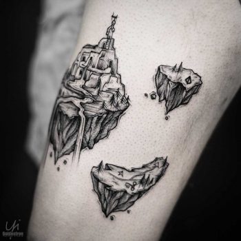 Floating rock tattoos