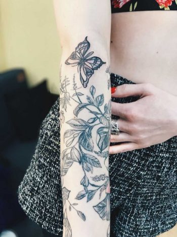 Florals and butterfly