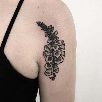 Fox glove tattoo by Deborah Pow