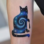 Galactic cat tattoo by David Côté