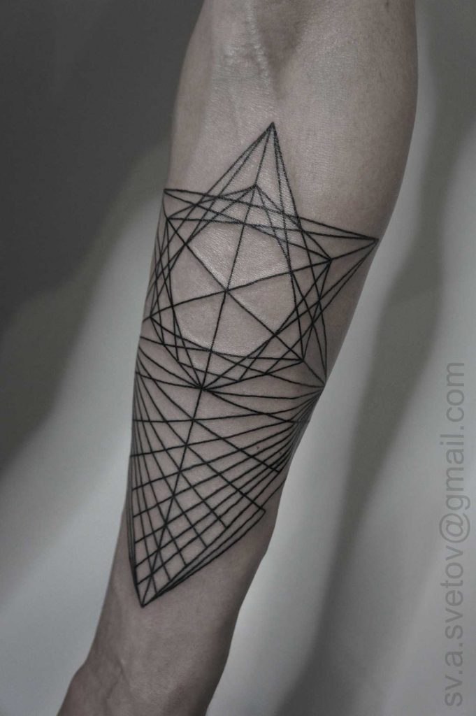 Geometric lines tattoo by Andrei Svetov