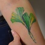 Ginko leaves tattoo by Mavka Leesova
