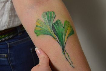 Ginko leaves tattoo by Mavka Leesova