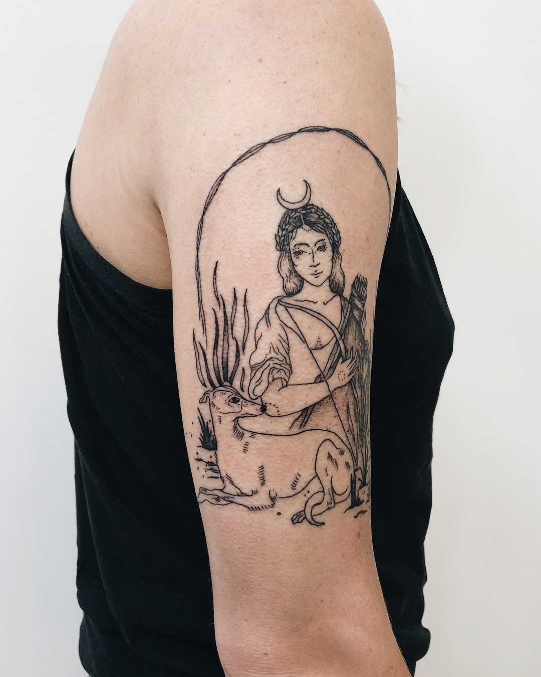 Goddess Diana tattoo by Finley Jordan