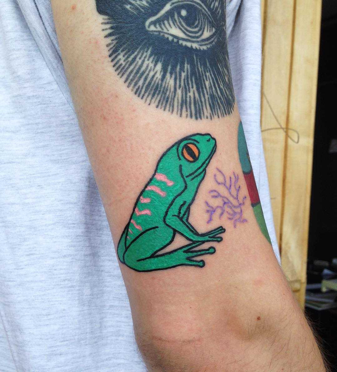 Green frot tattoo by Marmont Art