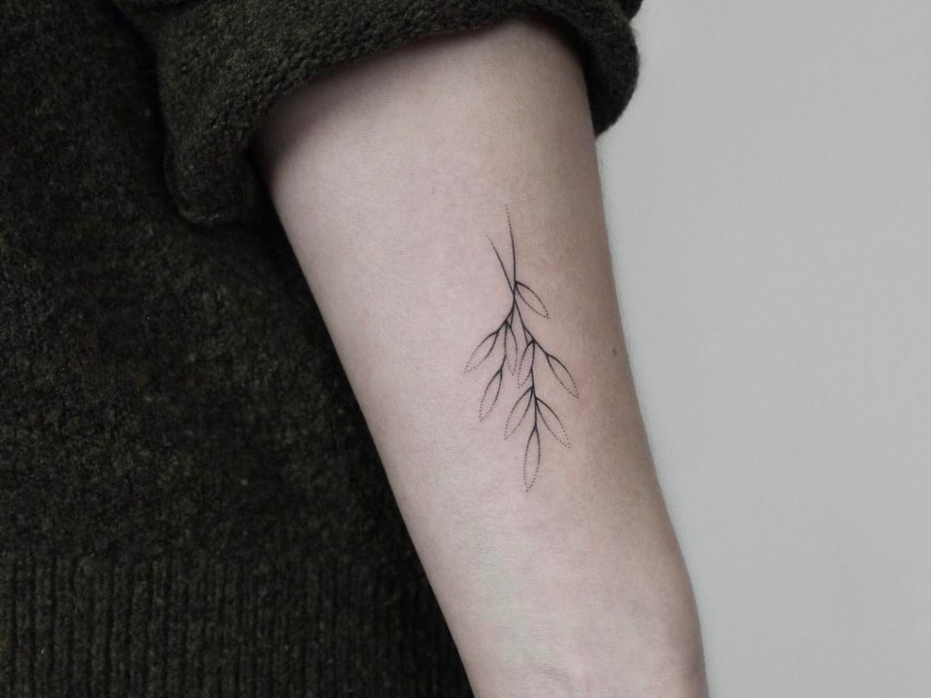 Hand-poked delicate twig by Lara Maju