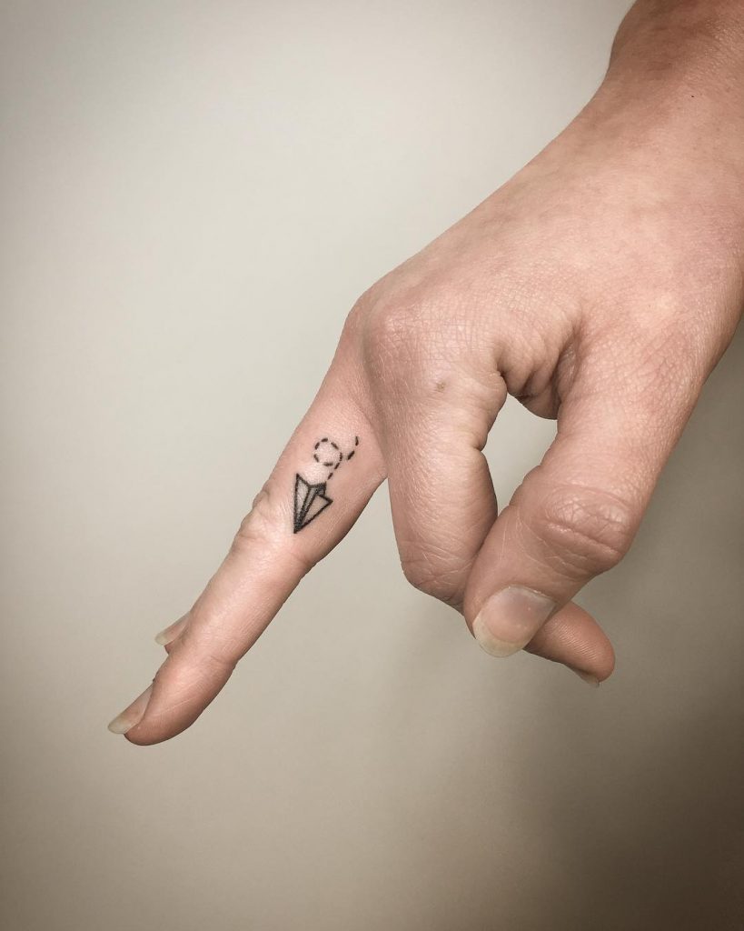 Hand-poked paper plane by Kirk Budden