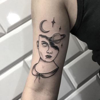 Head in a space done at Kult Tattoo Fest