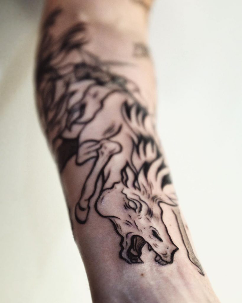 Horse spirit tattoo - Tattoogrid.net.