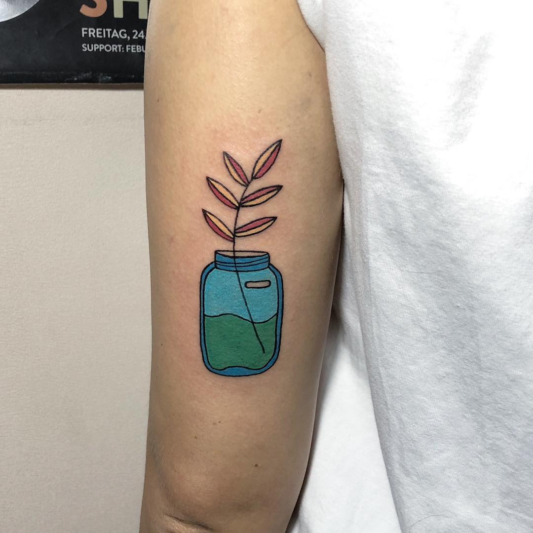 Jar tattoo by Eugene Dusty Past