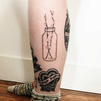 Jar tattoo by Kelli Kikcio