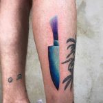 Knife tattoo by Valeria Yarmola