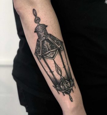 Lantern tattoo by Lozzy Bones