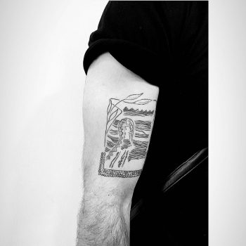 Linework painting tattoo