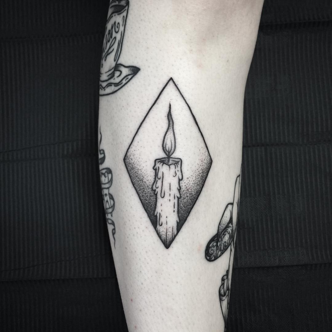 Little candle tattoo  by Lozzy Bones Tattoogrid net