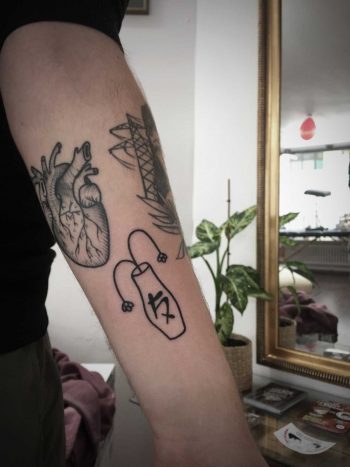 Minimalist vase tattoo