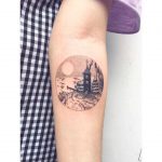 Moomins house tattoo by tattooist Zaya