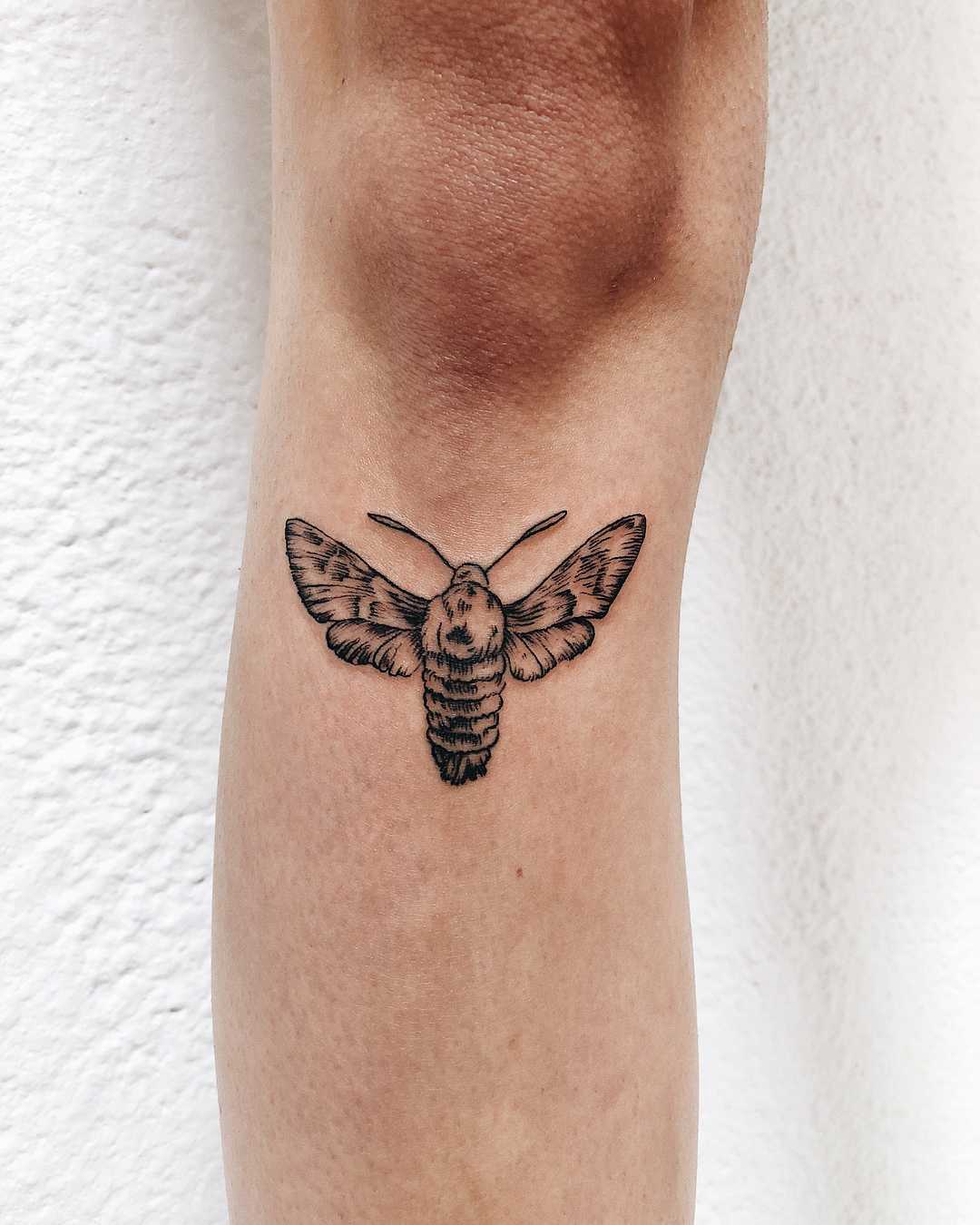 Moth tattoo by Finley Jordan