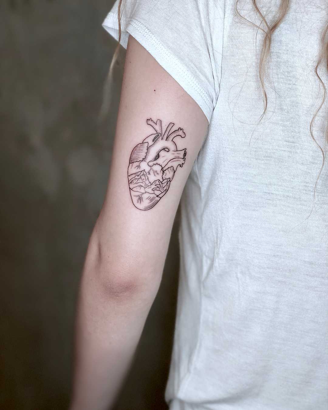Mountain heart tattoo