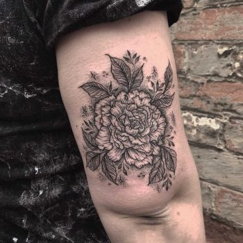 Mystical peony tattoo by Amie Stephenson