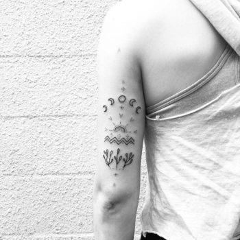 Ocean and its flora tattoo by Nadia Rose