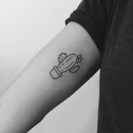 Outline cactus by Patmysz Tattoo