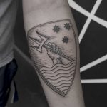 Poseidon's shield tattoo by Andrei Svetov