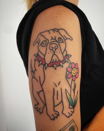 Post ironic bulldog tattoo