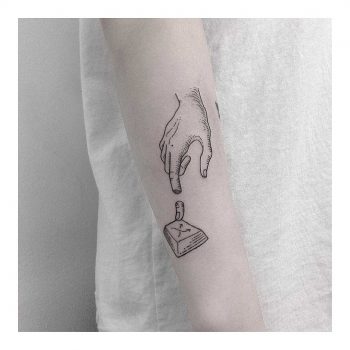Push the button tattoo