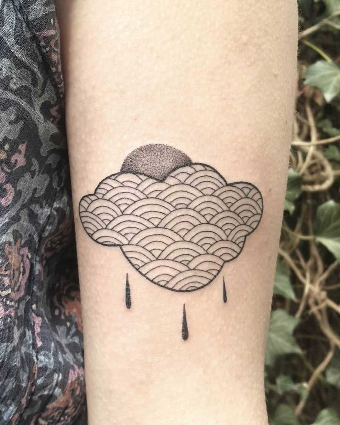 Quilted cloud tattoo