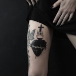 Sacred heart tattoo by Johnny Gloom