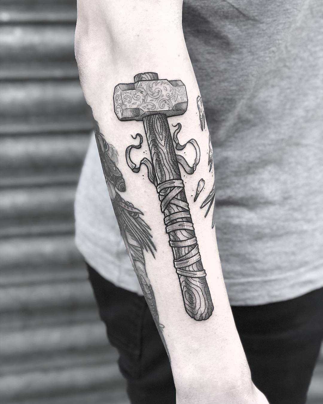 Sledge hammer tattoo by Lozzy Bones